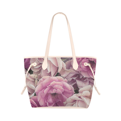 great garden roses pink Clover Canvas Tote Bag (Model 1661)