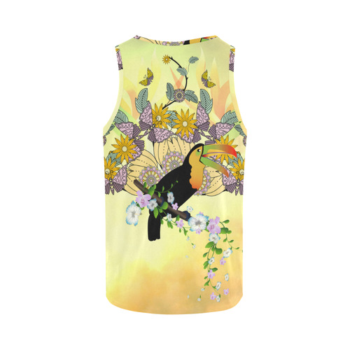 Toucan with flowers All Over Print Tank Top for Women (Model T43)
