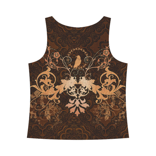 Floral design with crow All Over Print Tank Top for Women (Model T43)