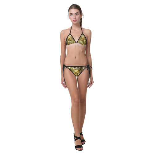 Golden stone texture Custom Bikini Swimsuit (Model S01)
