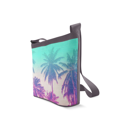 Palm Trees Green Pink Tropical Crossbody Bags (Model 1613)