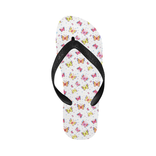 Watercolor Butterflies Flip Flops for Men/Women (Model 040)