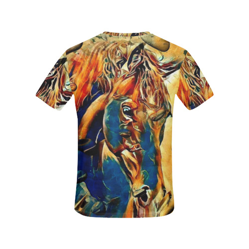 Abstrac Horse by Nico Bielow All Over Print T-Shirt for Women (USA Size) (Model T40)