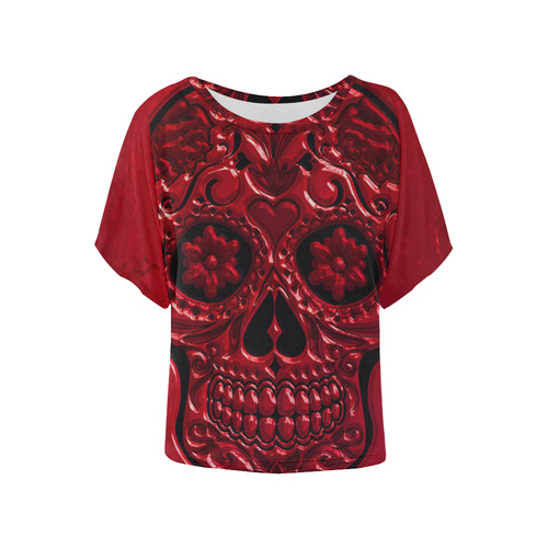 Skull20170482_by_JAMColors Women's Batwing-Sleeved Blouse T shirt (Model T44)