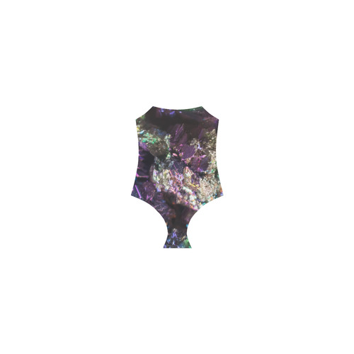 Purple green and blue crystal stone texture Strap Swimsuit ( Model S05)