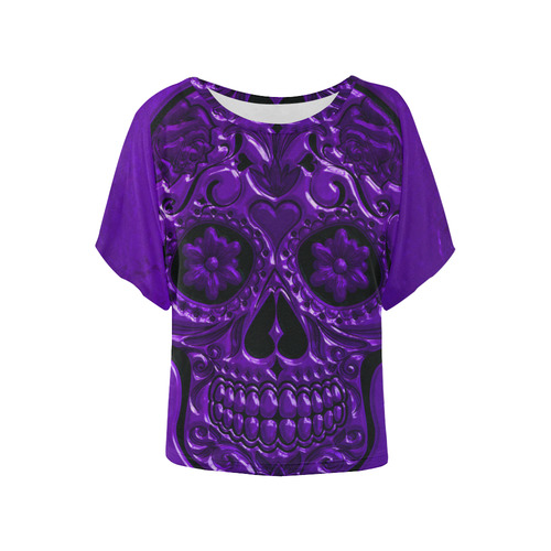 Skull20170480_by_JAMColors Women's Batwing-Sleeved Blouse T shirt (Model T44)