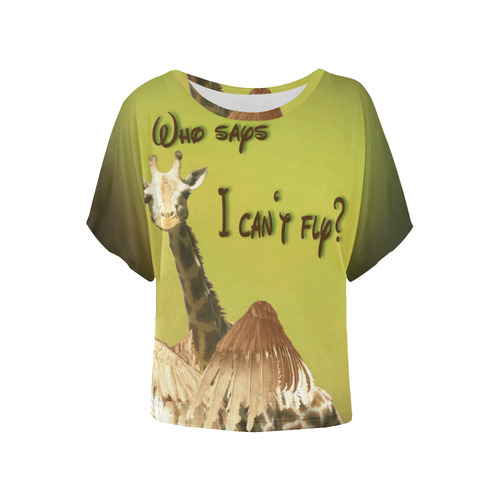 The flying giraffe Women's Batwing-Sleeved Blouse T shirt (Model T44)