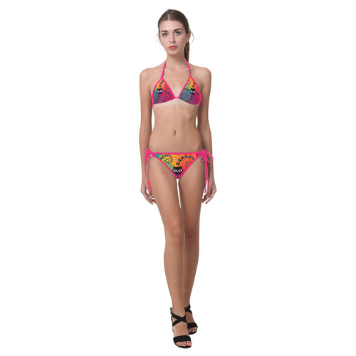 Rainbow Spiral Cats Custom Bikini Swimsuit (Model S01)