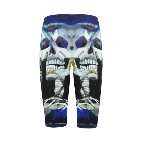 Sugar Skull and Roses Hestia Cropped Leggings (Model L03)