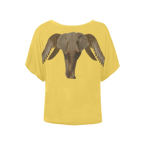 The Flying Elephant Women's Batwing-Sleeved Blouse T shirt (Model T44)