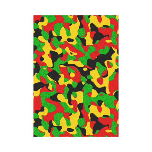 Rastafari Camouflage Pattern Green Yellow red Blac Garden Flag 28''x40'' （Without Flagpole）