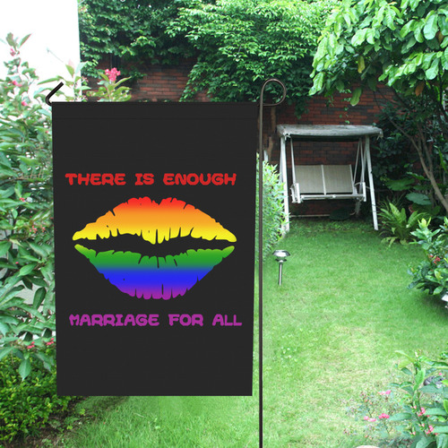Gay Pride Rainbow Kiss Garden Flag 28''x40'' （Without Flagpole）