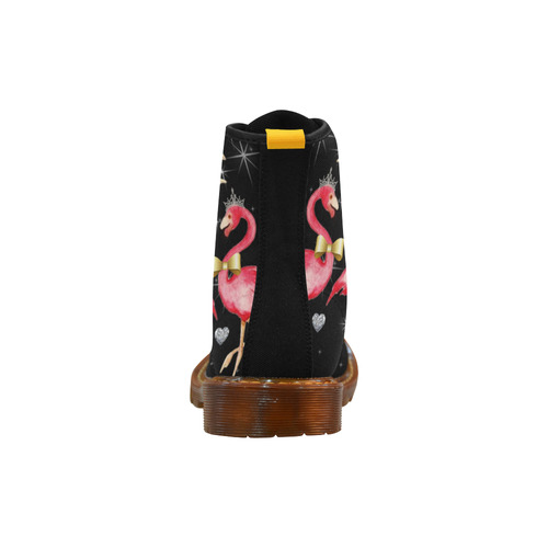 royal flamingo on black Martin Boots For Women Model 1203H