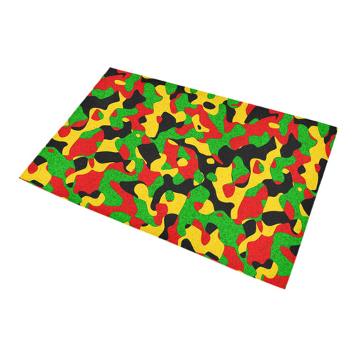 Rastafari Camouflage Pattern Green Yellow red Blac Bath Rug 20''x 32''