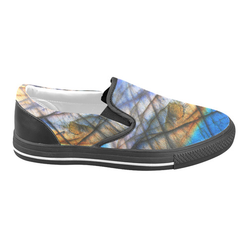 Labradorite slides Women's Unusual Slip-on Canvas Shoes (Model 019)