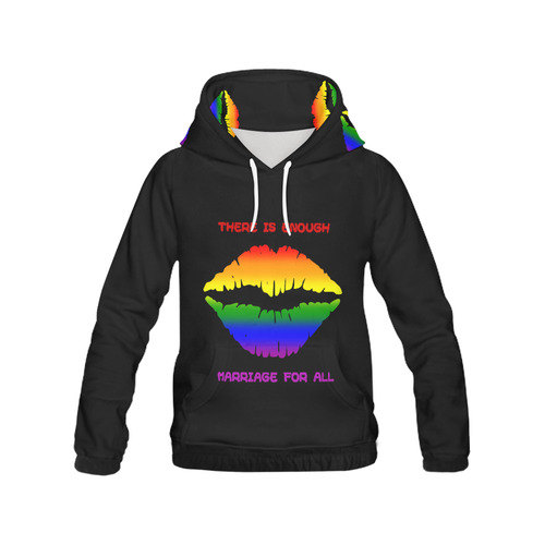 Gay Pride Rainbow Kiss All Over Print Hoodie for Men (USA Size) (Model H13)