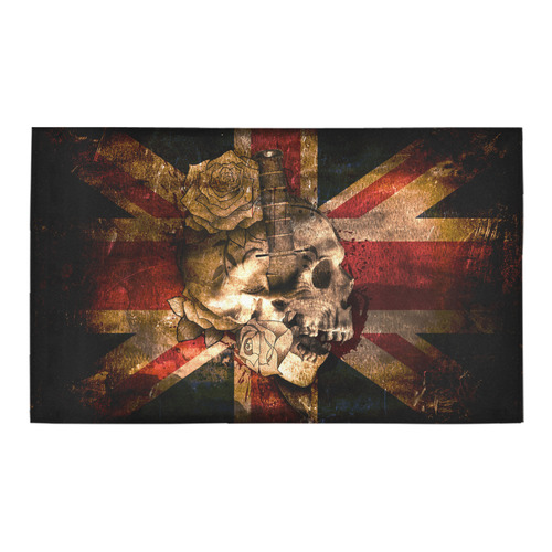 Grunge Skull and British Flag Azalea Doormat 30" x 18" (Sponge Material)