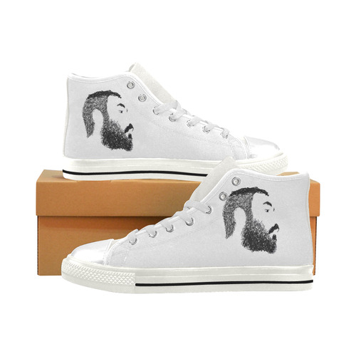 beardyweirdy Men’s Classic High Top Canvas Shoes (Model 017)