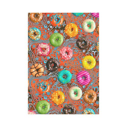 Colorful Yummy Donuts Hearts Ornaments Pattern Garden Flag 28''x40'' （Without Flagpole）