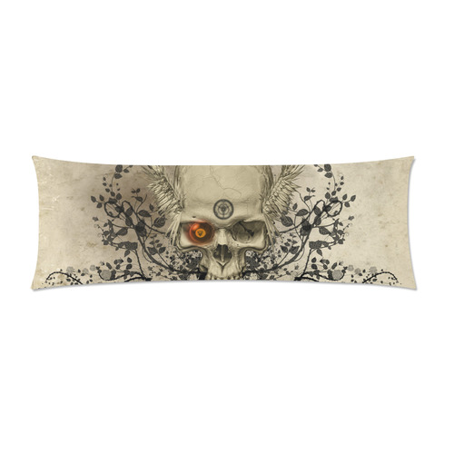 Amazing skull with wings,red eye Custom Zippered Pillow Case 21"x60"(Two Sides)