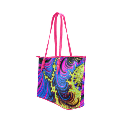 gorgeous Fractal 176 B by JamColors Leather Tote Bag/Small (Model 1651)