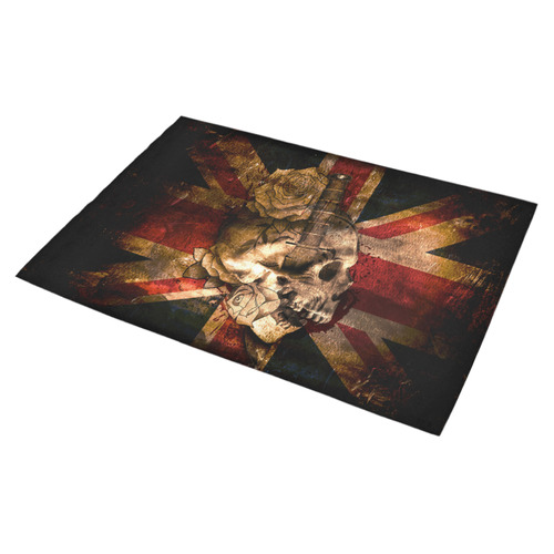 Grunge Skull and British Flag Azalea Doormat 30" x 18" (Sponge Material)