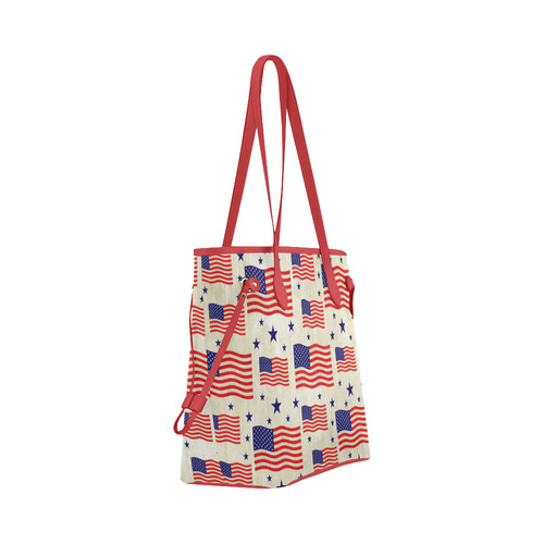 Flag Of The USA grungy style Pattern Clover Canvas Tote Bag (Model 1661)