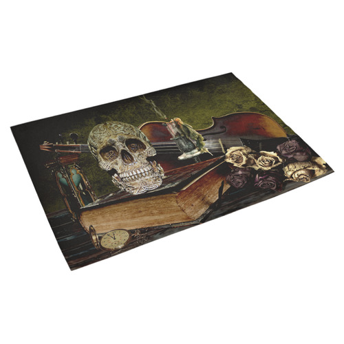 Funny Skull and Book Azalea Doormat 30" x 18" (Sponge Material)