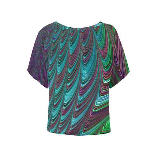 Fractal20160908_by_JAMColors Women's Batwing-Sleeved Blouse T shirt (Model T44)