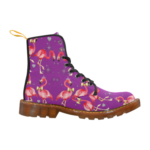 flamingo on purple Martin Boots For Women Model 1203H