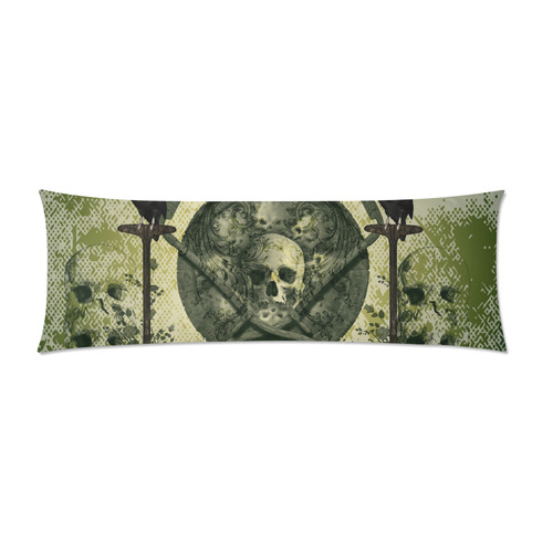 Skulls with crows Custom Zippered Pillow Case 21"x60"(Two Sides)