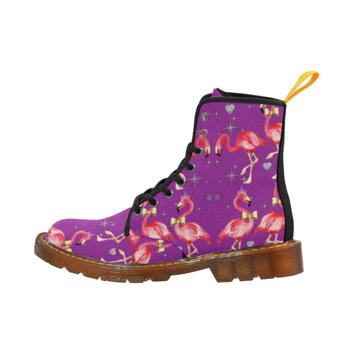 flamingo on purple Martin Boots For Women Model 1203H