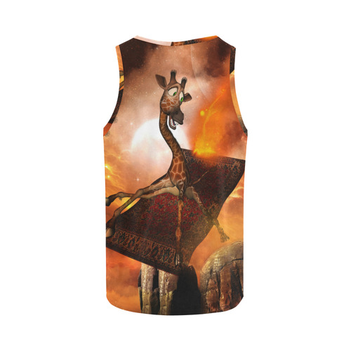 Flying giraffe on a rug All Over Print Tank Top for Women (Model T43)