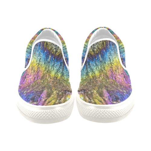 Colorful stone texture Slip-on Canvas Shoes for Kid (Model 019)