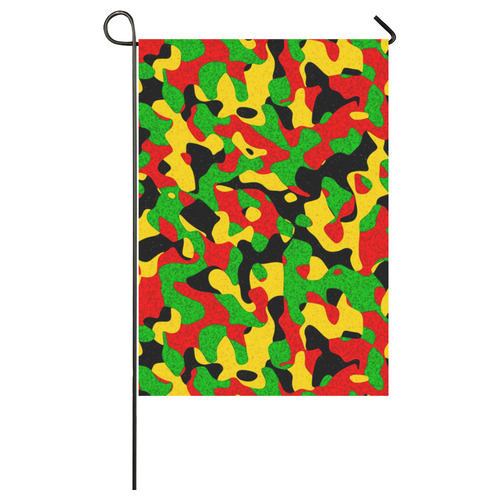 Rastafari Camouflage Pattern Green Yellow red Blac Garden Flag 28''x40'' （Without Flagpole）