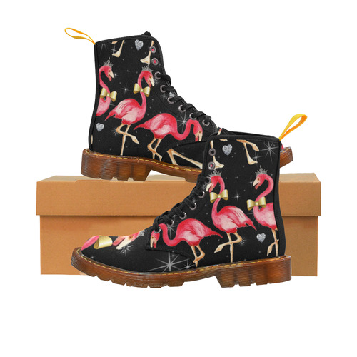 royal flamingo on black Martin Boots For Women Model 1203H