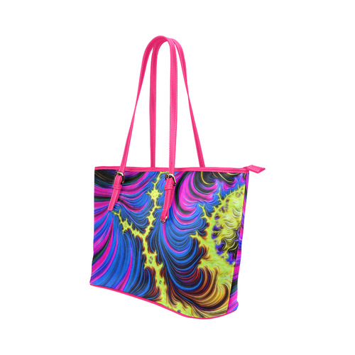 gorgeous Fractal 176 B by JamColors Leather Tote Bag/Small (Model 1651)