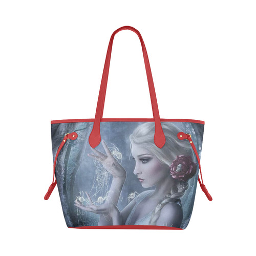 Spider Princess Clover Canvas Tote Bag (Model 1661)