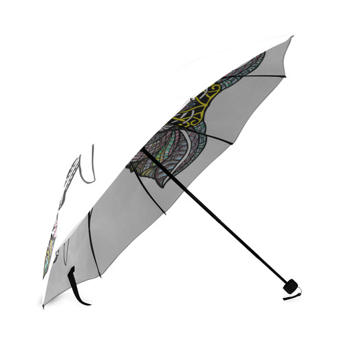 Indian Elephant Colorful Abstract Pattern Foldable Umbrella (Model U01)