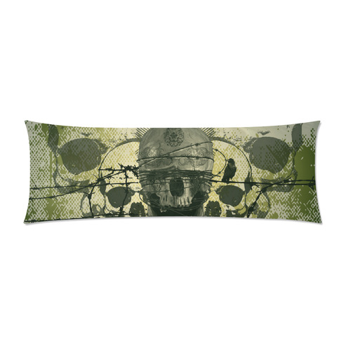 green skull Custom Zippered Pillow Case 21"x60"(Two Sides)