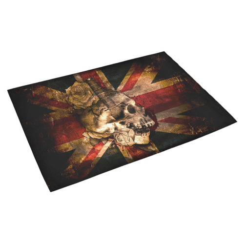 Grunge Skull and British Flag Azalea Doormat 30" x 18" (Sponge Material)