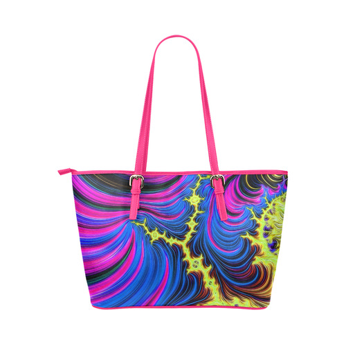 gorgeous Fractal 176 B by JamColors Leather Tote Bag/Small (Model 1651)