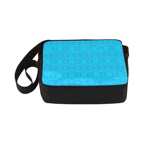 Blue and Turquoise Abstract Damask Classic Cross-body Nylon Bags (Model 1632)