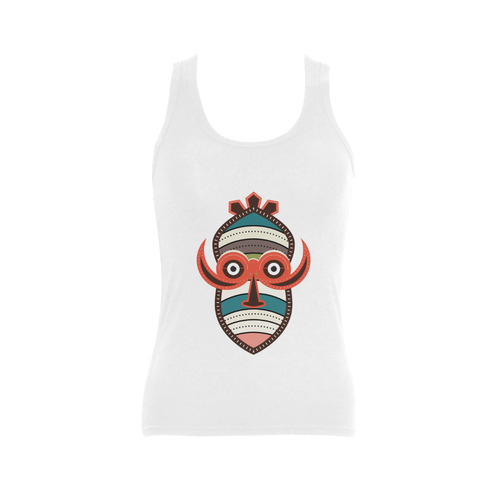 African Authentic Tribal Art Women's Shoulder-Free Tank Top (Model T35)