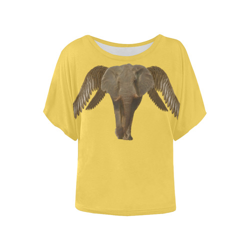 The Flying Elephant Women's Batwing-Sleeved Blouse T shirt (Model T44)