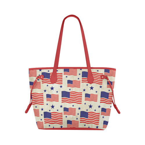 Flag Of The USA grungy style Pattern Clover Canvas Tote Bag (Model 1661)