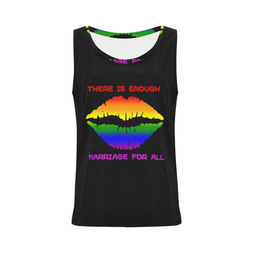 Gay Pride Rainbow Kiss All Over Print Tank Top for Women (Model T43)