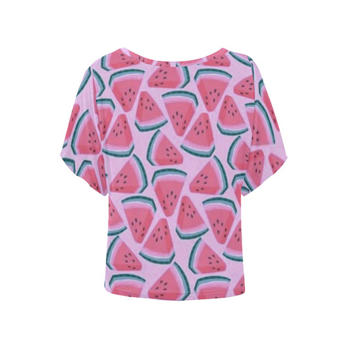 cherries watermelons strawberries Women's Batwing-Sleeved Blouse T shirt (Model T44)