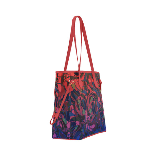 Hot Summer Nights Abstract - Blue and Deep Red Clover Canvas Tote Bag (Model 1661)