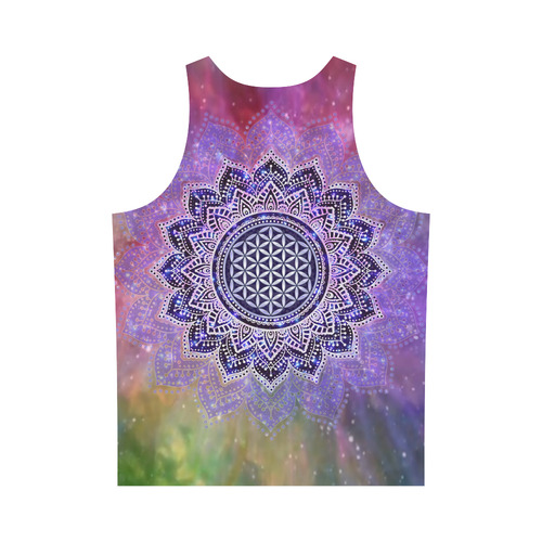 Flower Of Life Lotus Of India Galaxy Colored All Over Print Tank Top for Men (Model T43)